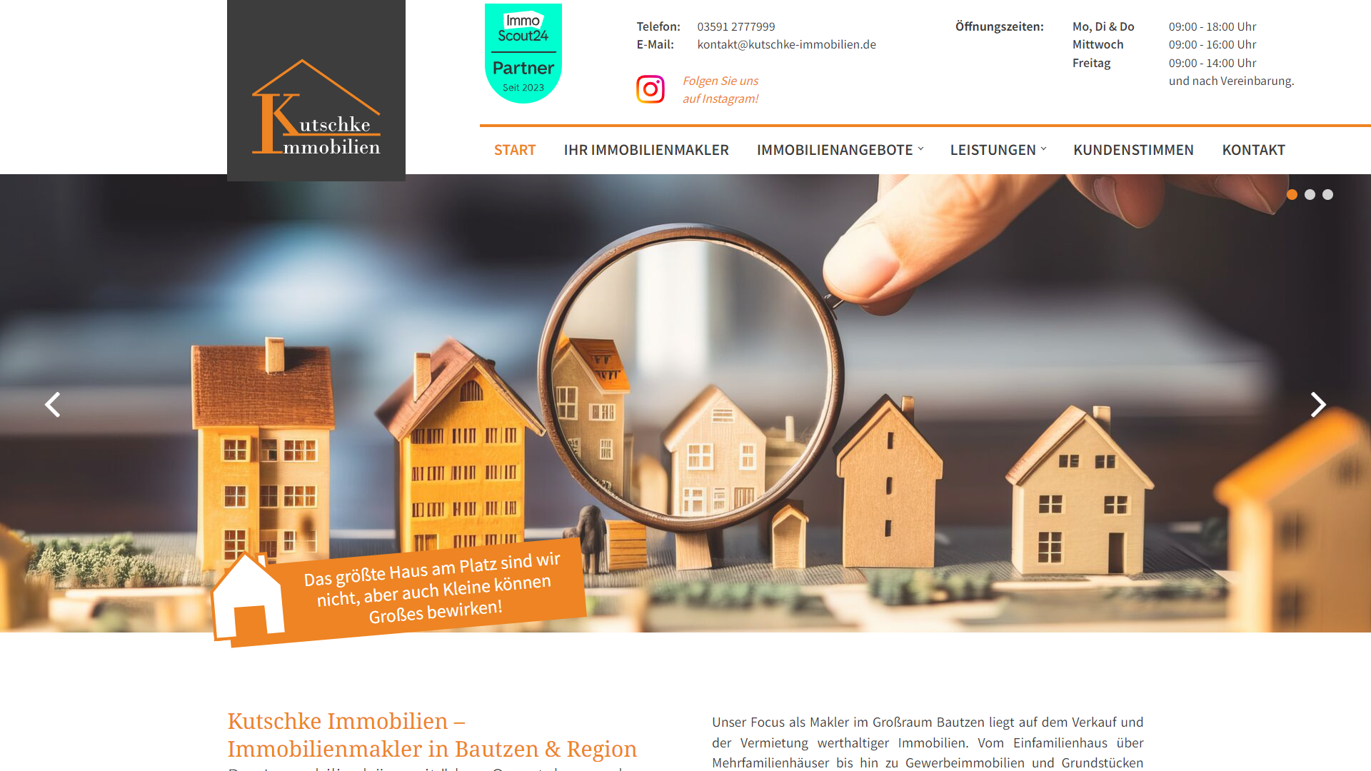 Portfolio - SEO-Website für Kutschke Immobilien in Bautzen