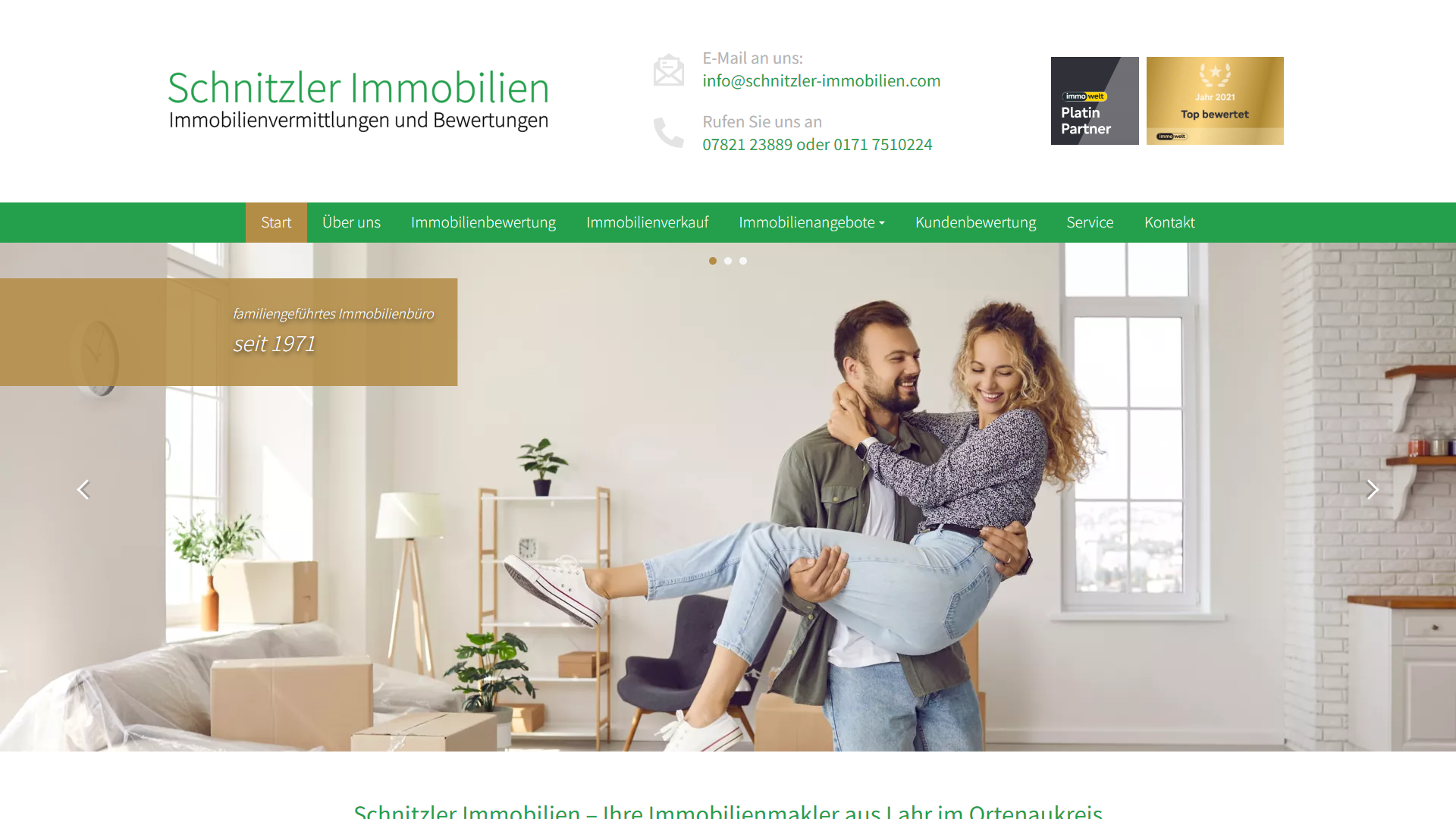 Portfolio - SEO-Website für Schnitzler Immobilien in Lahr (Schwarzwald)